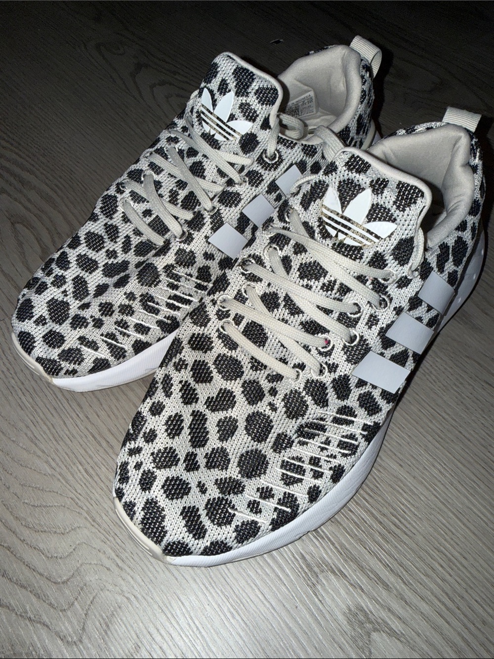 adidas Leopard Tennis Shoes - Black & White